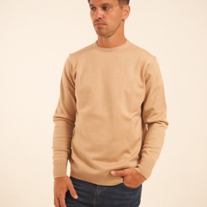 Sweater beige cuello redondo