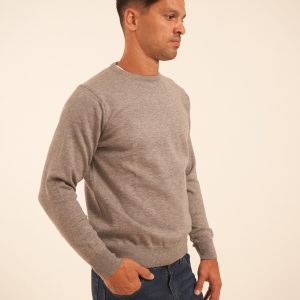Sweater gris cuello redondo