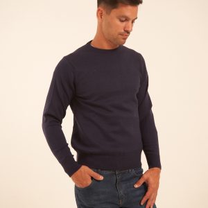 Sweater azul marino cuello redondo