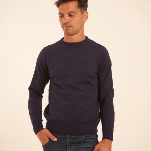 Sweater azul marino cuello redondo